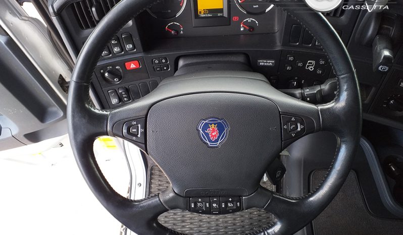 RIF.709 SCANIA R 520 – RIBALTABILE TRILATERALE NUOVO OSB IN ACCIAIO – EURO 6 – 2014 completo